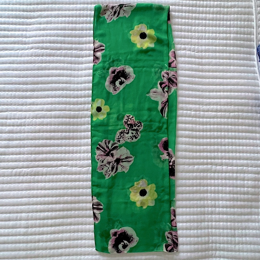 J. Crew Green Floral Scarf